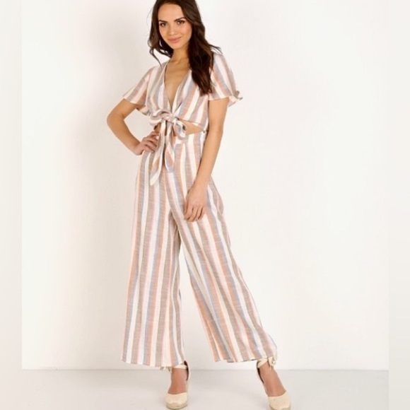 Show Me Your Mumu Val Striped Jumpsuit Shoreburt - Picture 2 of 12